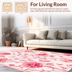 Pink Floral Vine Patterned Rug