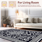 Intricate Floral Scrollwork Mandala Rug