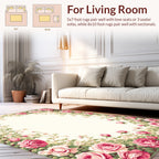 Vintage Pink Rose Floral Pattern Rug