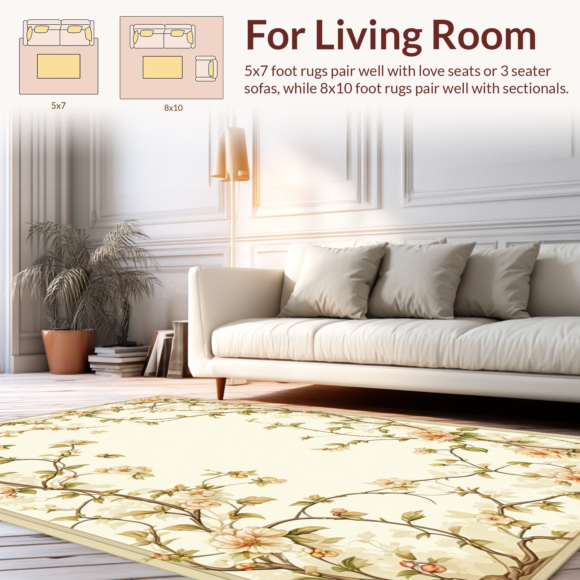 Elegant Floral Vine Art Rug