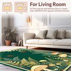 Enchanted Forest Ladybug Mushroom Pattern Rug
