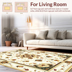 Ornate Floral Scroll Panel Design Rug