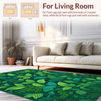 Lush Green Foliage Pattern Rug
