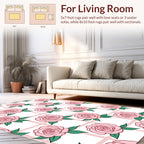 Rose Grid Floral Pattern Rug