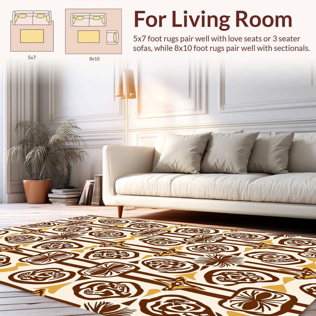 Geometric Retro Abstract Pattern Rug