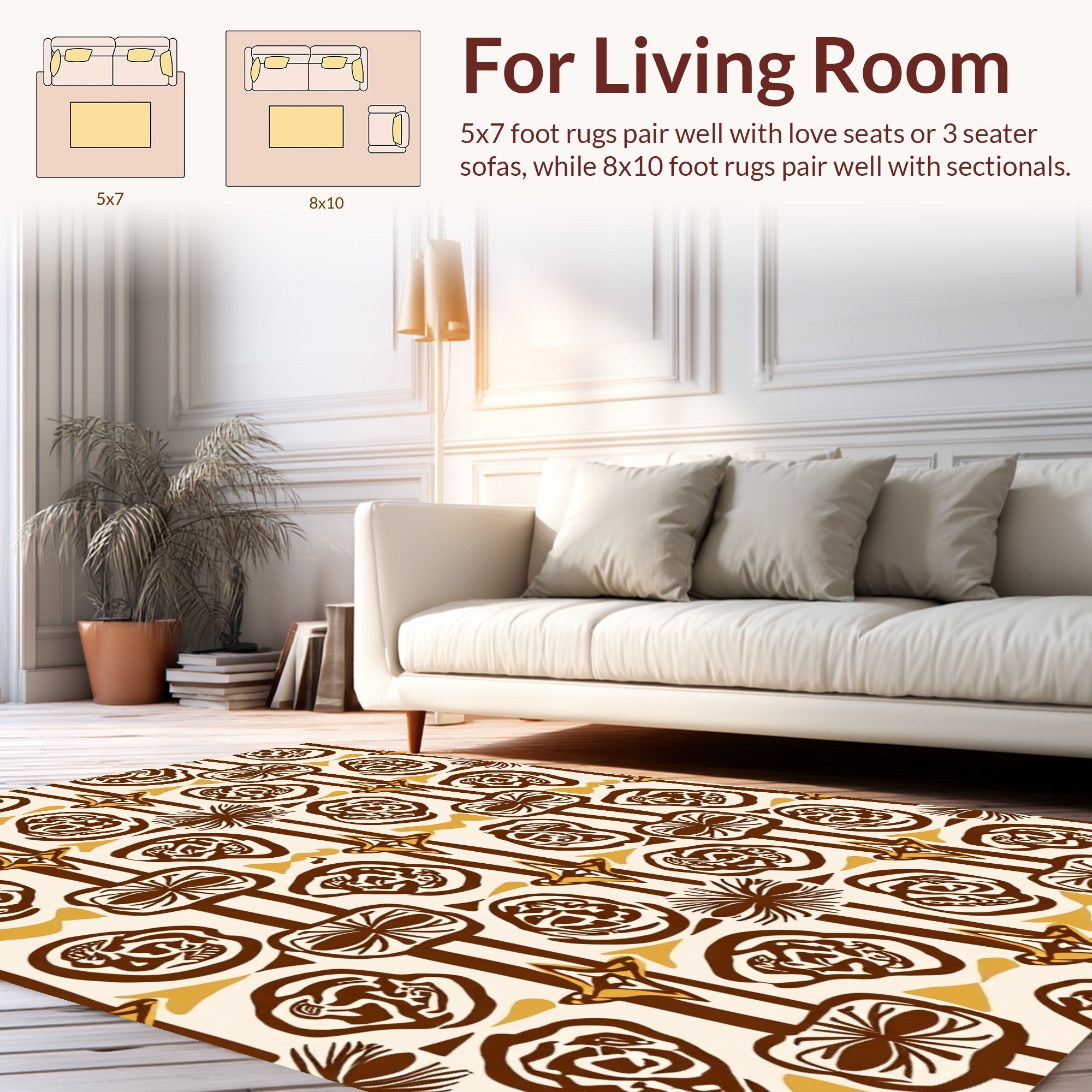 Geometric Retro Abstract Pattern Rug