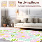 Blossom Pattern Soft Pastel Floral Rug