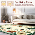 Whimsical Insects Floral Print Rug