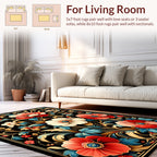 Ornate Floral Vine Pattern Rug