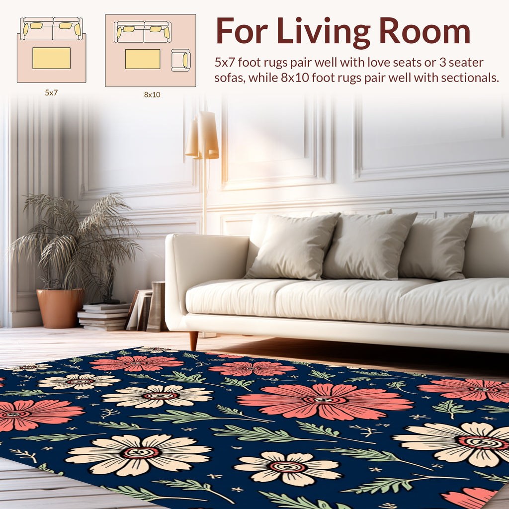 Charming Floral Pattern Rug