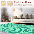 Teal Snake Swirl Pattern Rug