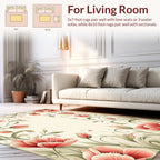 Coral Floral Swirls And Petals Rug