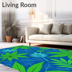 Emerald Green Leafy Foliage Abstract Rug