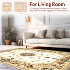 Ornate Floral Medallion Cream Rug