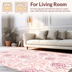 Rose and Leaf Sketchy Pattern Rug