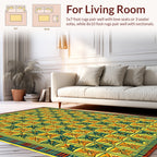 Golden Yellow Geometric Starburst Pattern Rug