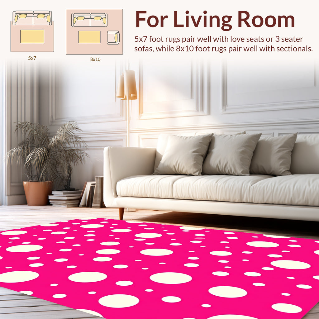 Fun Polka Dot Circles Pattern Rug