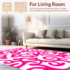 Vivid Pink Abstract Swirls Design Rug