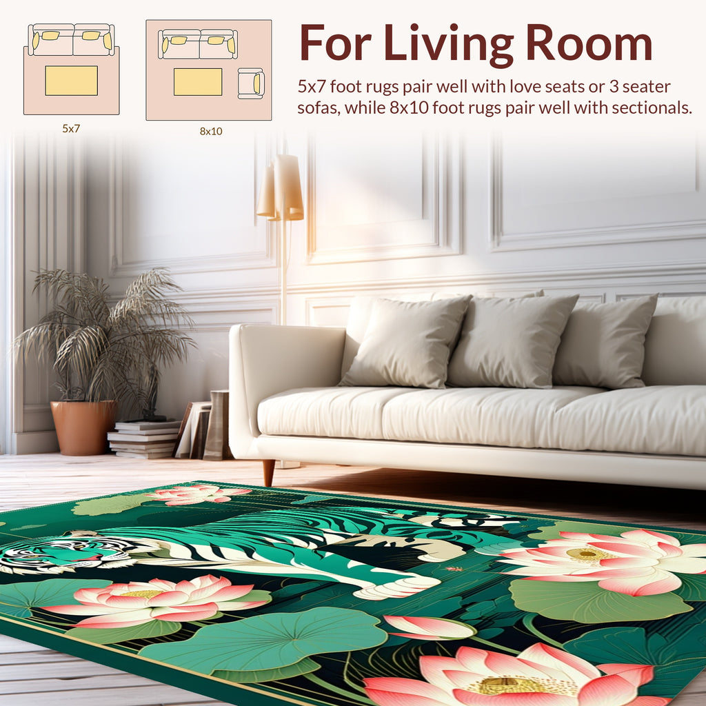 Emerald Tiger Lotus Grove Rug