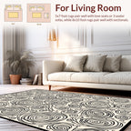 Black Swirl Floral Pattern Rug