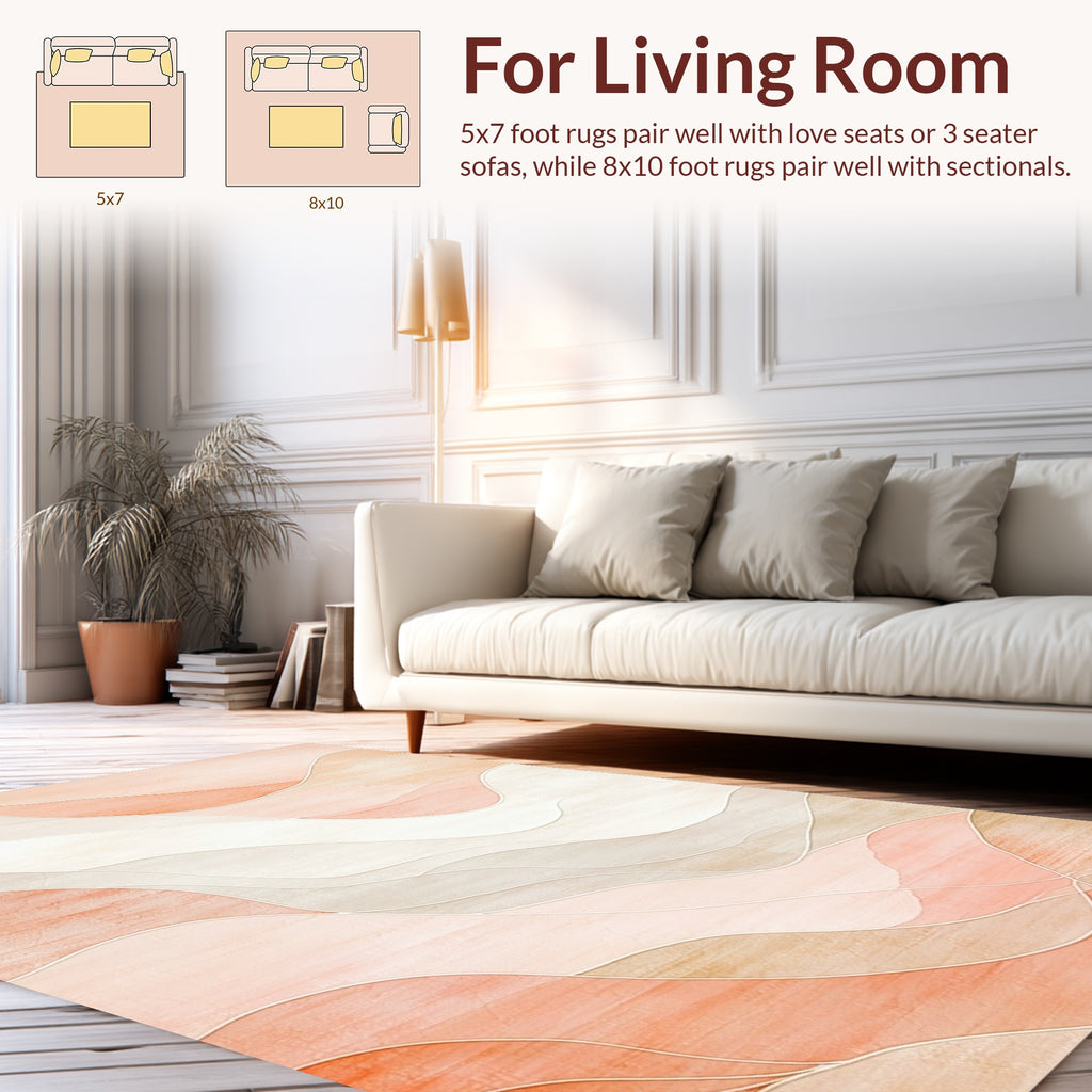 Soft Abstract Wavy Contour Rug