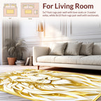 Ornate Golden Lion Face Rug
