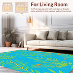 Oceanic Underwater Flora Fauna Design Rug