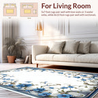 Classic Blue Floral Vine Design Rug