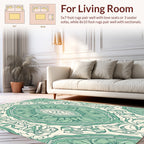 Vintage Green Floral Symmetry Rug