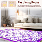 Elegant Purple Floral Lattice Design Rug