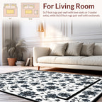 Dark Floral Vine Patterned Rug