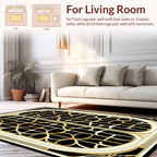 Elegant Gold Art Deco Inspired Pattern Rug