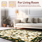 Floral Vine Detailed Scrollwork Design Rug