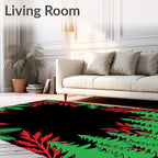 Festive evergreen forest border Rug