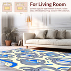 Abstract Symmetric Blue Geometric Design Rug