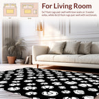 Abstract White Circles Seamless Pattern Rug