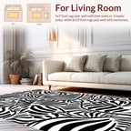 Bold Zebra Stripe Abstract Design Rug