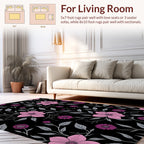 Pink Purple Floral Vine Pattern Rug