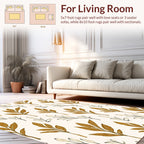 Golden Leafy Branch Pattern Rug