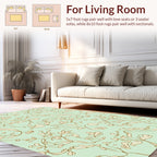 Whimsical Outline Floral Pattern Rug