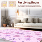 Whimsical Unicorn Floral Pattern Rug