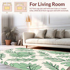 Elegant Green Leaf Floral Pattern Rug