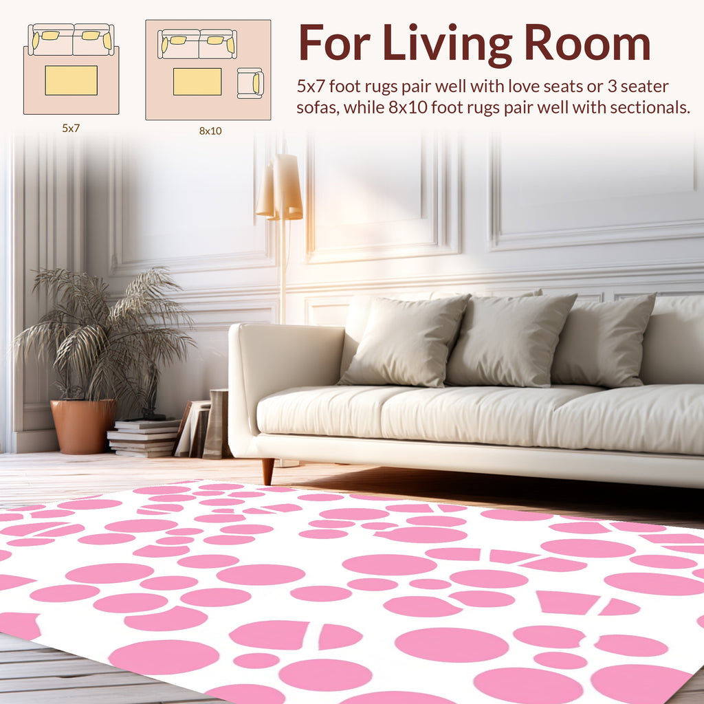 Pretty Pink Circles Pattern Rug