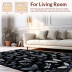 Gray Butterfly Floral Pattern Design Rug