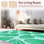 Tropical Leaf Pattern Green Rug