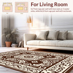 Brown And Cream Intricate Pattern Rug
