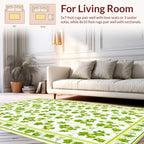Green Leaf Vine Patterned Rug