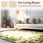 White Floral Branch Frame Design Rug