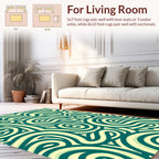 Teal Swirl Stripe Abstract Rug