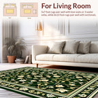 Green Floral Art Nouveau Rug